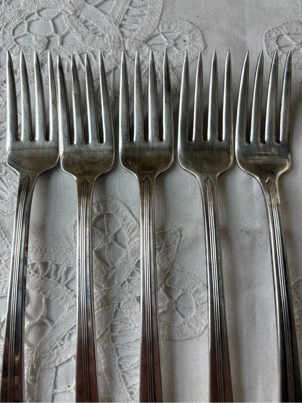 Revelation 1938 International Silver silver plate grille forks art deco flatware